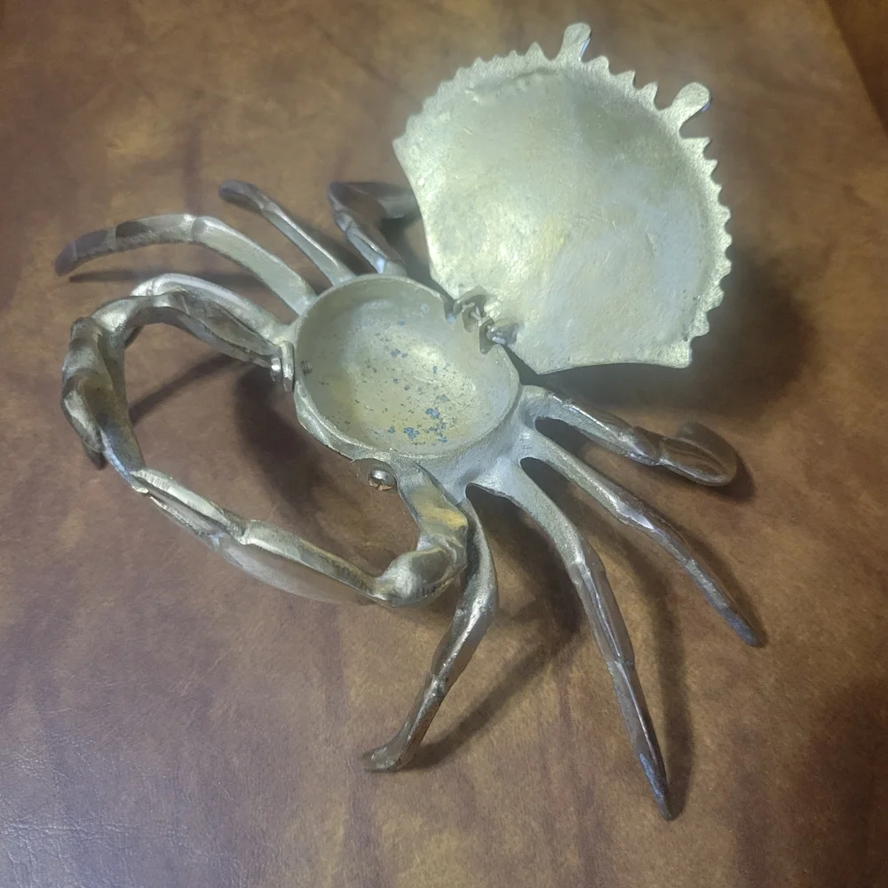 VTG Brass Crab Trinket Box